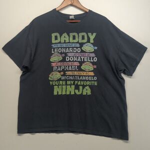 TMNT Teenage Mutant Ninja Turtles Dad T Shirt 2XL Black Fathers Day Mid Y2K
